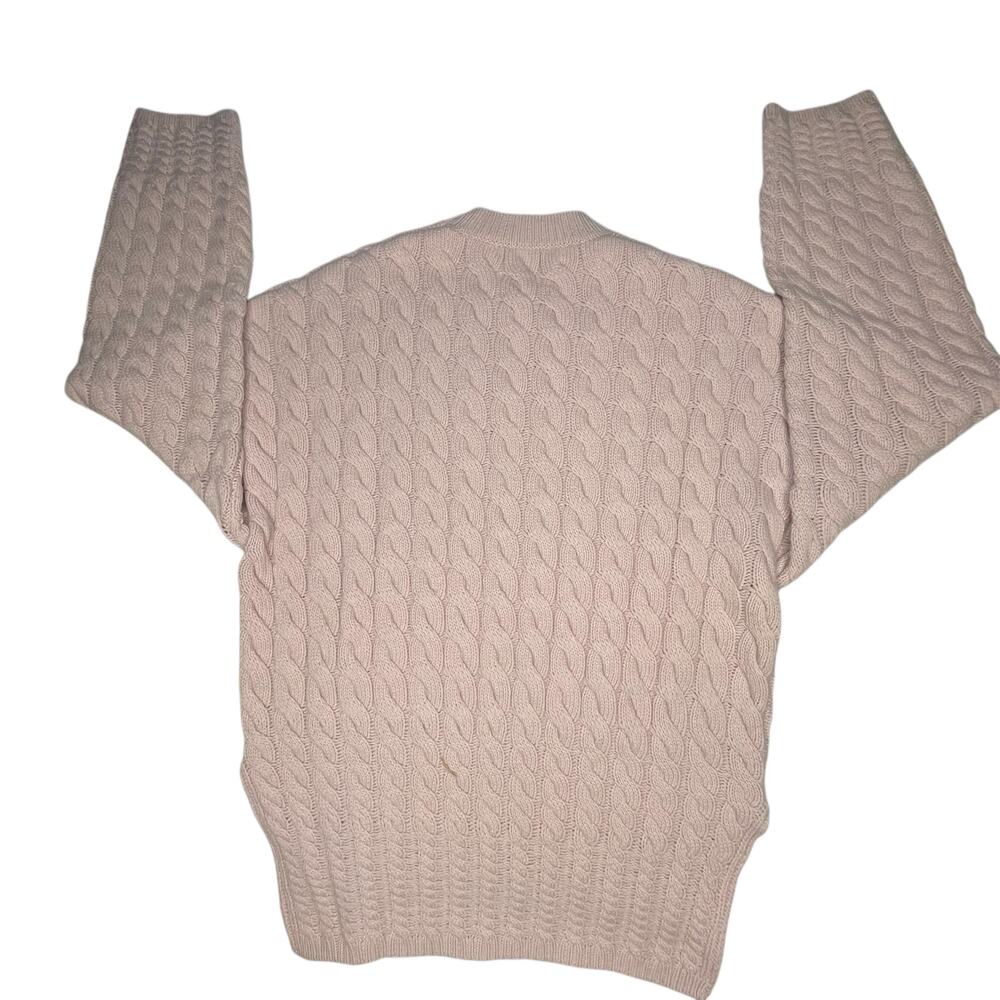 Theory Womens Karenia crew cable knit pullover sweater XS pink wool/cashmere - Picture 8 of 9